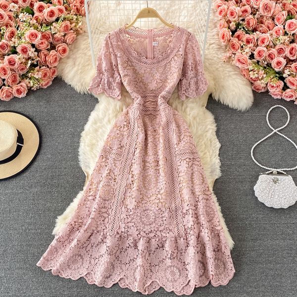 summer new gentle style round-neck dress with water-soluble hollowed-out lace waist shows thin dress elegant temperament big swing skirt, Black;gray
summer new gentle style round-neck dress with water-soluble hollowed-out lace waist shows thin dress elegant temperament big swing skirt, Black;gray