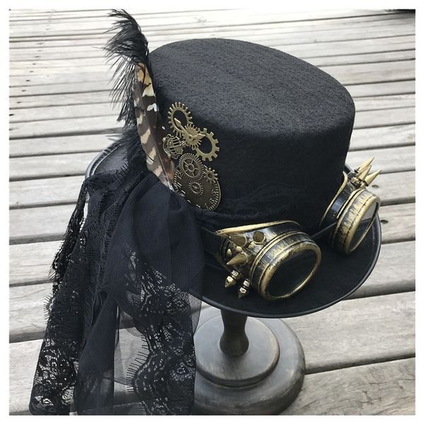 stingy brim hats fashion women handmade steampunk hat with gear glasses and lace stage magic hat party hat size 57cm steampunk hat 230314, Blue;gray
stingy brim hats fashion women handmade steampunk hat with gear glasses and lace stage magic hat party hat size 57cm steampunk hat 230314, Blue;gray