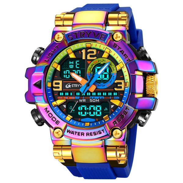 wristwatches stryve fashion men's sport watches shock resistant 50m waterproof wristwatch led alarm satch clock military watches men 80, Slivery;brown
wristwatches stryve fashion men's sport watches shock resistant 50m waterproof wristwatch led alarm satch clock military watches men 80, Slivery;brown