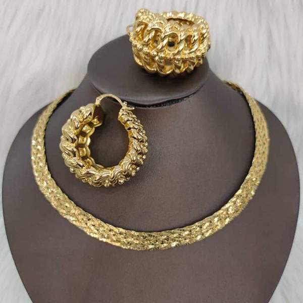 wedding jewelry sets dubai gold color jewelry set for women punk chain necklace and earrings 2pcs set for african weddings party bride gifts, Slivery;golden
wedding jewelry sets dubai gold color jewelry set for women punk chain necklace and earrings 2pcs set for african weddings party bride gifts, Slivery;golden