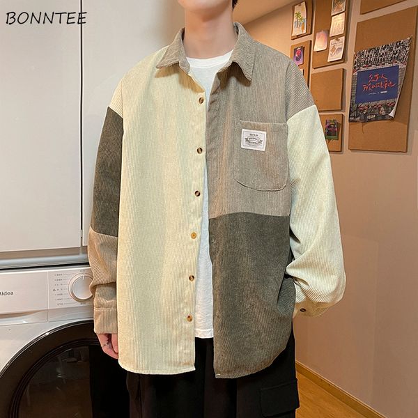 men's casual shirts shirts men spring design japanese corduroy clothing handsome ins patchwork premium color panelled pockets leisure c, White;black
men's casual shirts shirts men spring design japanese corduroy clothing handsome ins patchwork premium color panelled pockets leisure c, White;black