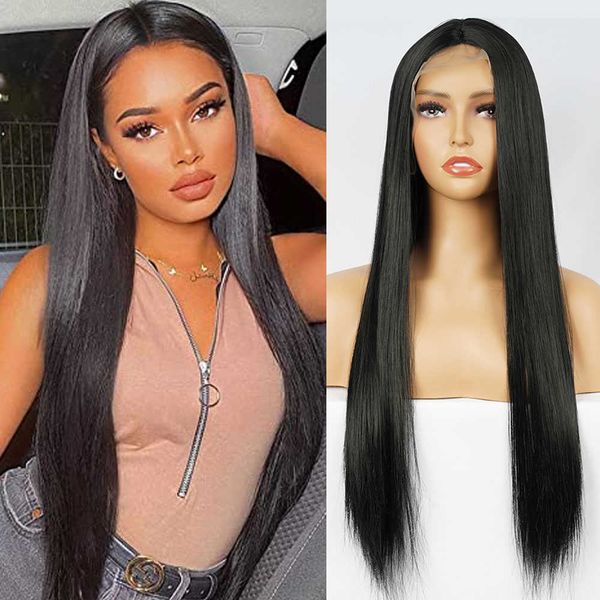 lace wigs 30inch long straight wig for women middle part natural hairline heat resistant black synthetic hair wigs for daily cosplay party 2, Black;brown
lace wigs 30inch long straight wig for women middle part natural hairline heat resistant black synthetic hair wigs for daily cosplay party 2, Black;brown