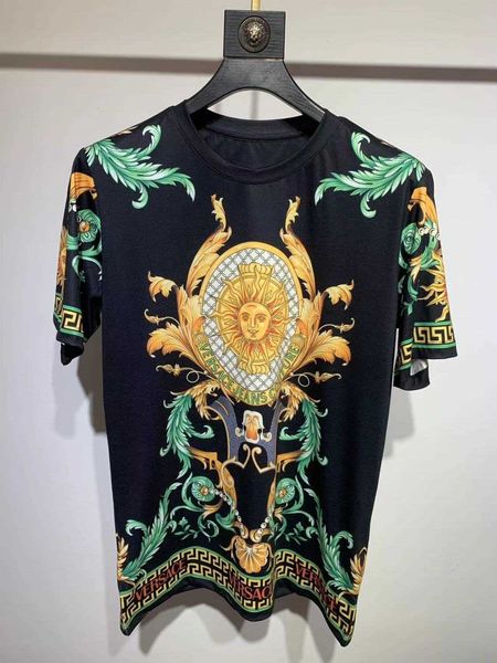 european new fashion casual men's fit round neck large size flower t-shirt court print short sleeve, White;black
european new fashion casual men's fit round neck large size flower t-shirt court print short sleeve, White;black