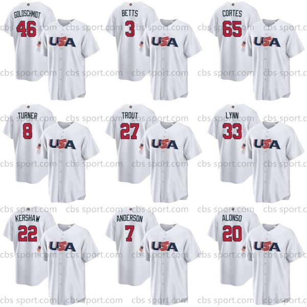 custom custom mookie betts bobby witt jr. usa 2023 world baseball classic jersey wbc pete alonso 8 trea turner mike trout j. t. realmuto ker, Blue;black
custom custom mookie betts bobby witt jr. usa 2023 world baseball classic jersey wbc pete alonso 8 trea turner mike trout j. t. realmuto ker, Blue;black