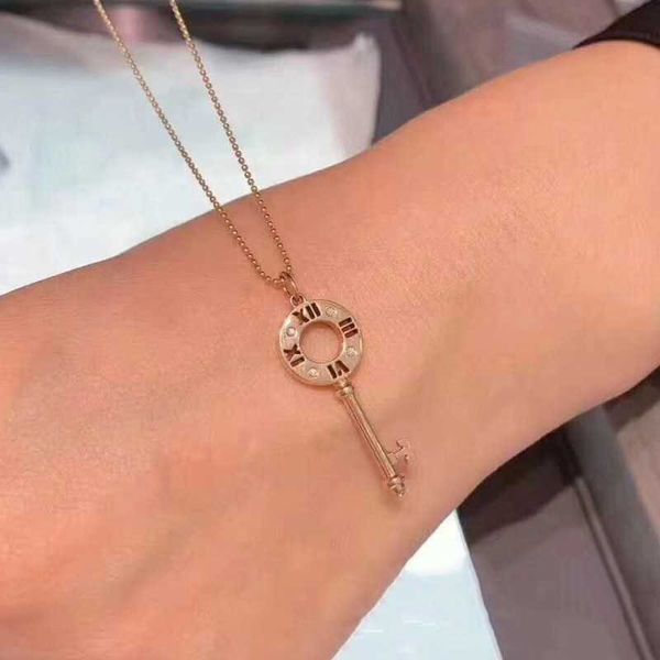 high roman digital hollow key necklace sweater chain long sterling silver 925 rose gold lock bone new classic fashion, Black
high roman digital hollow key necklace sweater chain long sterling silver 925 rose gold lock bone new classic fashion, Black