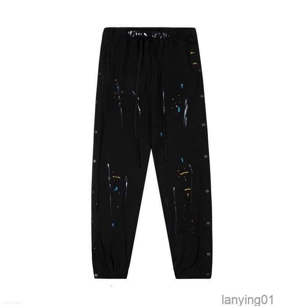 men's pants galleries dept designer sweatpants sports correct hand-painted ink splashing graffiti loose high street breasted casual leg, Black
men's pants galleries dept designer sweatpants sports correct hand-painted ink splashing graffiti loose high street breasted casual leg, Black