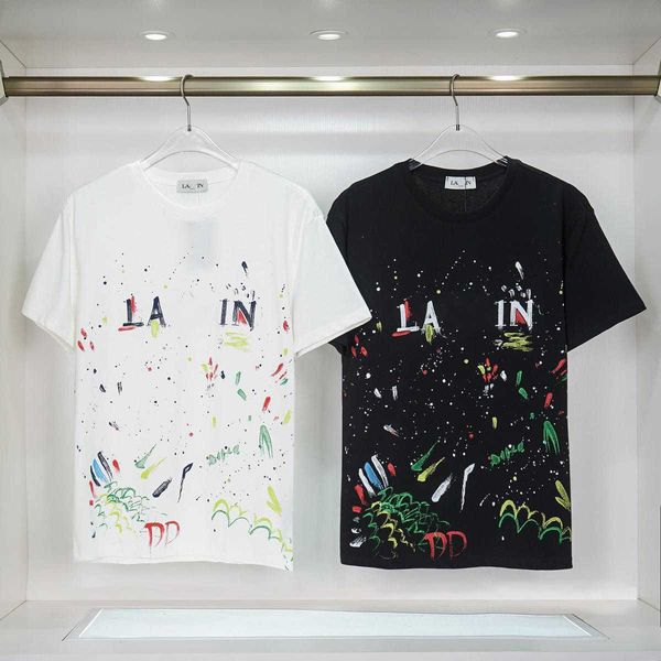designer luxury lanvins classic 2023 early spring new short sleeved t-shirt men and women with graffiti splash print casual ins top, Black;brown
designer luxury lanvins classic 2023 early spring new short sleeved t-shirt men and women with graffiti splash print casual ins top, Black;brown