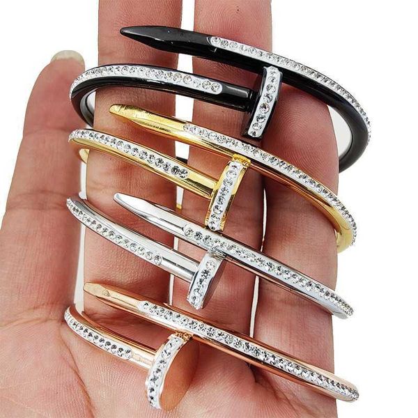 original designer card 18k gold nail bracelet inlaid with diamond non- mudygid, Black
original designer card 18k gold nail bracelet inlaid with diamond non- mudygid, Black