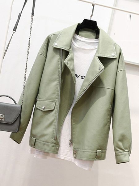 women's jackets fitaylor autumn faux soft leather pu jacket women loose punk coat female turndown collar moto biker rivet zipper street, Black;brown
women's jackets fitaylor autumn faux soft leather pu jacket women loose punk coat female turndown collar moto biker rivet zipper street, Black;brown