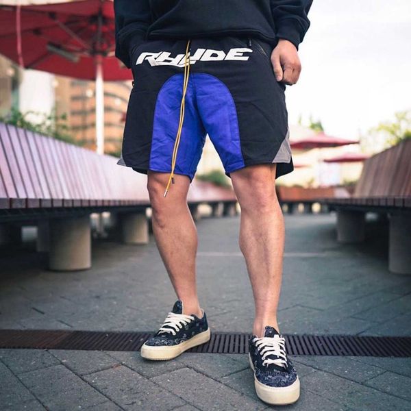 tb78 men's and women's high street shorts north american fashion brand rhude 3m reflective heavy industry color blocking printing, White;black
tb78 men's and women's high street shorts north american fashion brand rhude 3m reflective heavy industry color blocking printing, White;black