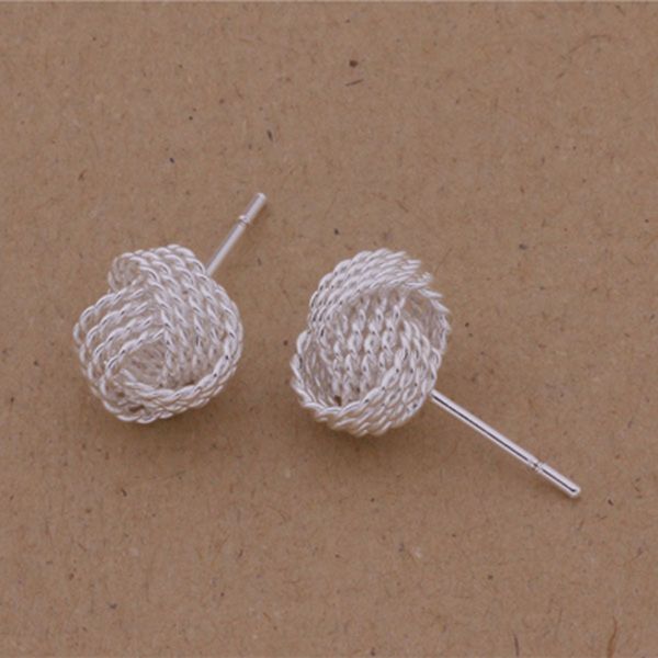 925silver plated knit spherality earrings dangles fashion jewelry men wemon for party gift 20pairs/lot, Silver
925silver plated knit spherality earrings dangles fashion jewelry men wemon for party gift 20pairs/lot, Silver