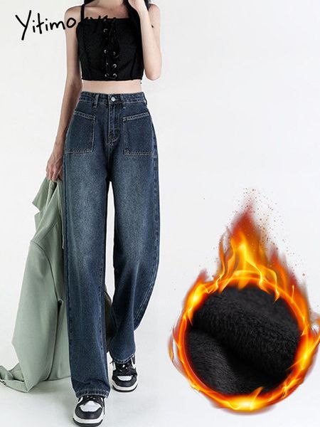 women's jeans yitimoky baggy jeans fleece woman thicken straight high waist winter warm jeans lady vintage denim wide leg pants oversiz, Blue
women's jeans yitimoky baggy jeans fleece woman thicken straight high waist winter warm jeans lady vintage denim wide leg pants oversiz, Blue