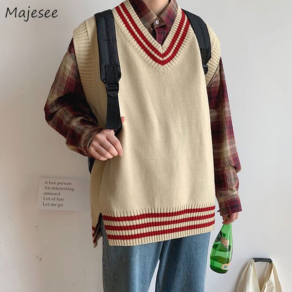 men s vests men sweater striped sleeveless v neck knitted shrug ins preppy style ulzzang chic leisure loose male clothing harajuku 230313, Black;white
men s vests men sweater striped sleeveless v neck knitted shrug ins preppy style ulzzang chic leisure loose male clothing harajuku 230313, Black;white