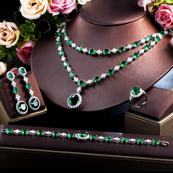 wedding jewelry sets threegraces 4pcs elegant bridal necklace set for women green cubic zirconia dubai saudi party costume tz673 230313, Slivery;golden
wedding jewelry sets threegraces 4pcs elegant bridal necklace set for women green cubic zirconia dubai saudi party costume tz673 230313, Slivery;golden