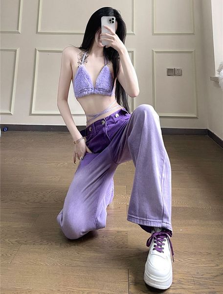 women's jeans purple high waist jeans women jeans loose casual hip hop straight vintage streetwear baggy wide leg denim trouser ladies, Blue
women's jeans purple high waist jeans women jeans loose casual hip hop straight vintage streetwear baggy wide leg denim trouser ladies, Blue