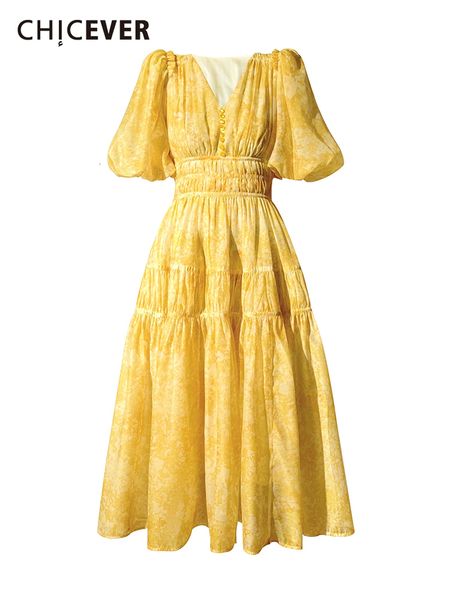 party dresses chicever yellow print dresses for women v neck short sleeve high waist folds elegant dress female summer fashion clothing 2303, White;black
party dresses chicever yellow print dresses for women v neck short sleeve high waist folds elegant dress female summer fashion clothing 2303, White;black