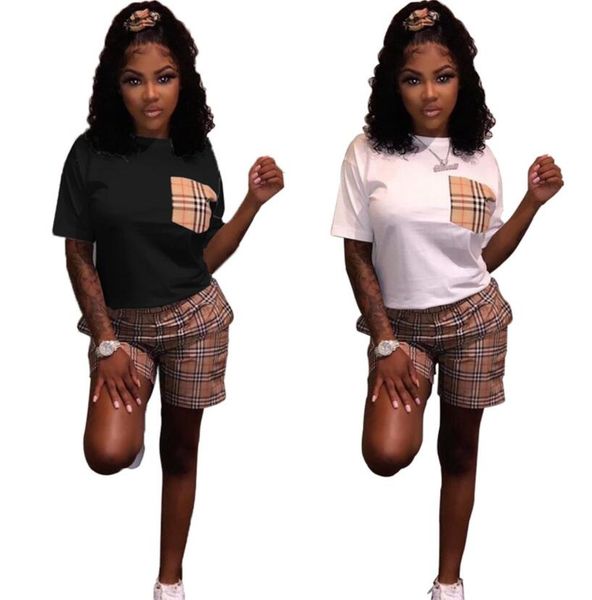 women's tracksuits 2023 spring summer new designer brand fashion printing two-piece set short sleeve shorts suit, Gray