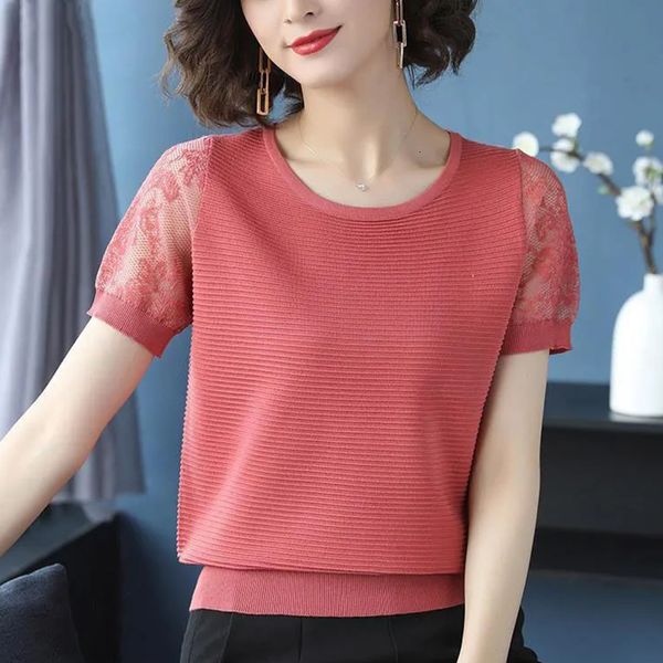 women's t-shirt summer ice silk hollow out knitwear t-shirt slim women retro short sleeve knit plus size 3xl o-neck short pullovers mu, White
women's t-shirt summer ice silk hollow out knitwear t-shirt slim women retro short sleeve knit plus size 3xl o-neck short pullovers mu, White