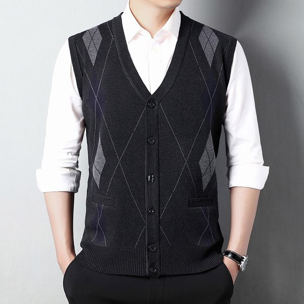 men s vests autumn and winter cardigan casual knitted sweater vest sleeveless outer wear 230313, Black;white
men s vests autumn and winter cardigan casual knitted sweater vest sleeveless outer wear 230313, Black;white