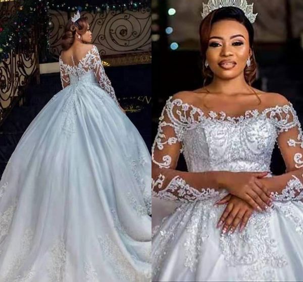 illusion long sleeve ball gown wedding dress beading lace custom made bridal gown vestido de novia 2023, White
illusion long sleeve ball gown wedding dress beading lace custom made bridal gown vestido de novia 2023, White