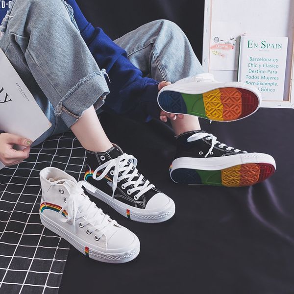 dress shoes rainbow retro canvas vulcanized woman sneakers women's fashion flat comfortable high women 230313, Black
dress shoes rainbow retro canvas vulcanized woman sneakers women's fashion flat comfortable high women 230313, Black