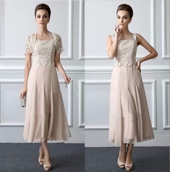 elegant mother of the bride dresses tea length lace formal gowns with jacket square neck elegant two pieces wedding mothers groom dress, Black;red
elegant mother of the bride dresses tea length lace formal gowns with jacket square neck elegant two pieces wedding mothers groom dress, Black;red