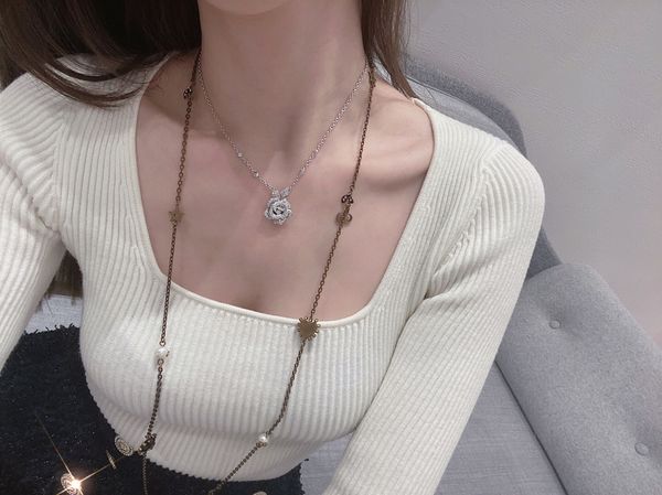 rose des couture ins chain necklace designer new in luxury fine jewelry for womens pendant k gold love heart saturn planet clover pearl ster, Silver
rose des couture ins chain necklace designer new in luxury fine jewelry for womens pendant k gold love heart saturn planet clover pearl ster, Silver