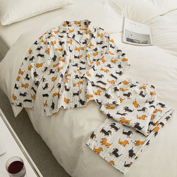 women's sleepwear autumn winter brushed cotton women's pajama set dachshund teckel two pieces long sleeve full length pants elasti, Black;red
women's sleepwear autumn winter brushed cotton women's pajama set dachshund teckel two pieces long sleeve full length pants elasti, Black;red