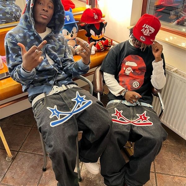men s jeans y2k streetwear harajuku hip hop black pant s 2023 fashion trend punk rock gothic baggy denim trousers 230313, Blue
men s jeans y2k streetwear harajuku hip hop black pant s 2023 fashion trend punk rock gothic baggy denim trousers 230313, Blue