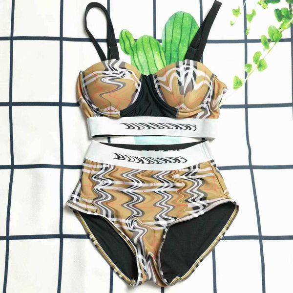 women designer split swimsuit with steel bracket plaid high waist hard bag bikini womens swimwearbrand logo clothes album wholesale, White;black
women designer split swimsuit with steel bracket plaid high waist hard bag bikini womens swimwearbrand logo clothes album wholesale, White;black