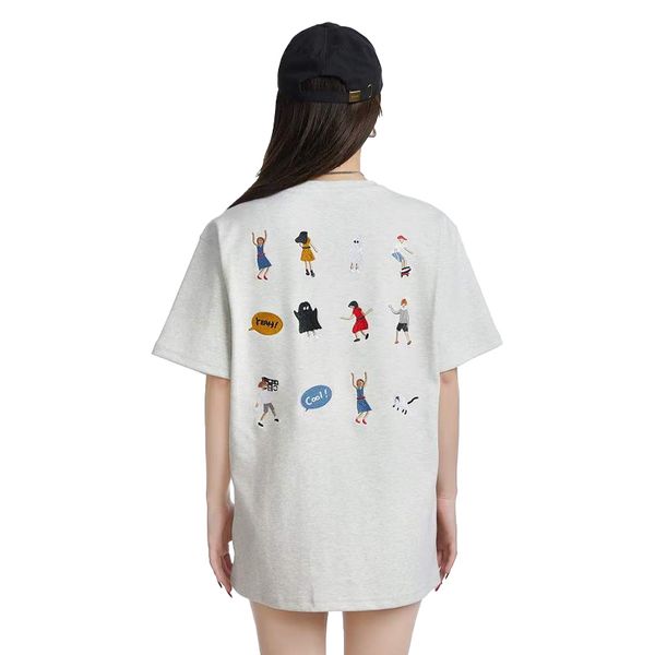 fashion new crewneck short sleeve women's t-shirt pure cotton men's t-shirt small man embroidered street wear breathable sweat-abs, White
fashion new crewneck short sleeve women's t-shirt pure cotton men's t-shirt small man embroidered street wear breathable sweat-abs, White