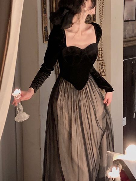 party dresses elegant long sleeve midi dress woman slim french vintage velvet dress party casual korean fashion dress female autumn chic 230, White;black
party dresses elegant long sleeve midi dress woman slim french vintage velvet dress party casual korean fashion dress female autumn chic 230, White;black