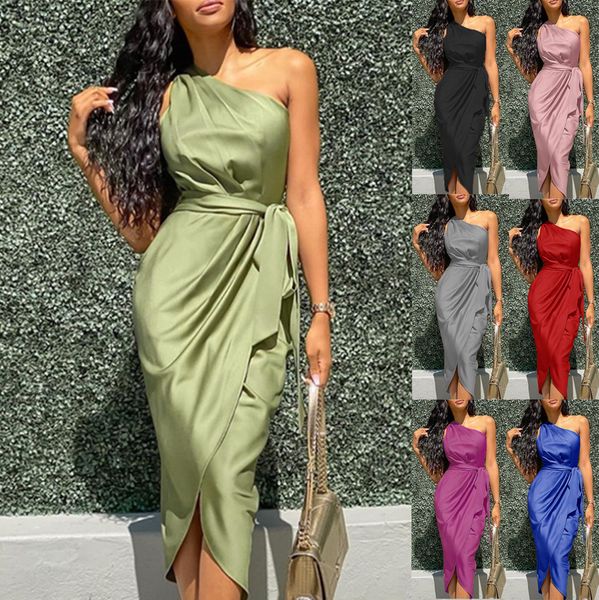 party dresses summer dresses women green one shoulder satin asymmetrical ruched midi evening party prom dress gown bandage plus size robe 23, White;black
party dresses summer dresses women green one shoulder satin asymmetrical ruched midi evening party prom dress gown bandage plus size robe 23, White;black