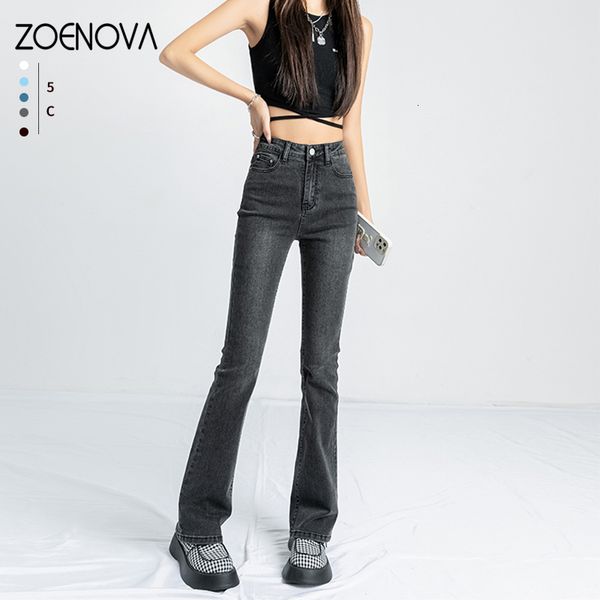 women's jeans zoenova black gray elastic women's pants flare jeans zipper jeans simple straight trousers female korean fashion dem, Blue
women's jeans zoenova black gray elastic women's pants flare jeans zipper jeans simple straight trousers female korean fashion dem, Blue