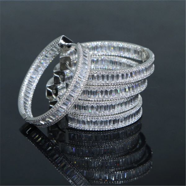 full princess cut lab diamond hoop earring 14k white gold party wedding earrings for women men engagement jewelry gift, Silver
full princess cut lab diamond hoop earring 14k white gold party wedding earrings for women men engagement jewelry gift, Silver