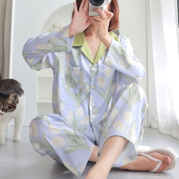 women's sleepwear silk pajamas women's long sleeve trousers two piece ice silk pajamas fashion silk ladies loose casual luxury lad, Black;red
women's sleepwear silk pajamas women's long sleeve trousers two piece ice silk pajamas fashion silk ladies loose casual luxury lad, Black;red