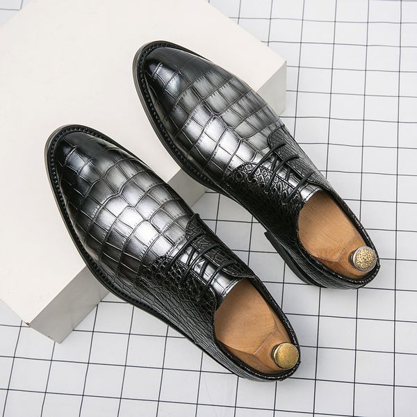 men leather shoes retro pointed toe oxford dress shoes luxury fashion wedding business office men crocodile pattern formal shoes, Black;white
men leather shoes retro pointed toe oxford dress shoes luxury fashion wedding business office men crocodile pattern formal shoes, Black;white