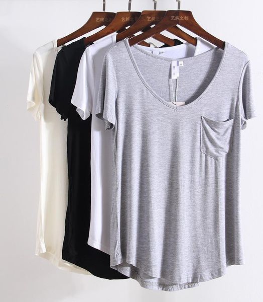 women's t-shirt s-4xl women t-shirt casual solid modal v neck short sleeve t shirts solid casual shirts bottoming style 230314, White
women's t-shirt s-4xl women t-shirt casual solid modal v neck short sleeve t shirts solid casual shirts bottoming style 230314, White