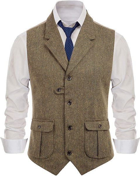 mens vests mens casual suit vest notch lapel with two pockets herringbone waistcoat for wedding groomsmen men vest 230313, Black;white
mens vests mens casual suit vest notch lapel with two pockets herringbone waistcoat for wedding groomsmen men vest 230313, Black;white
