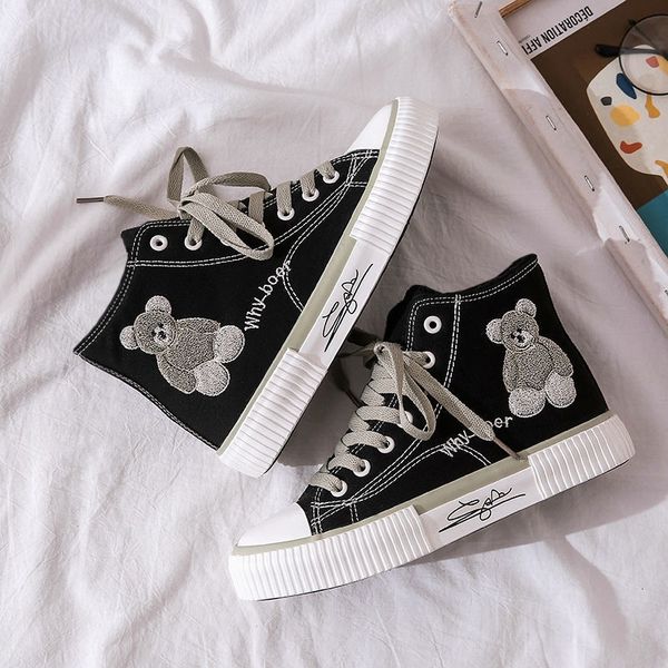 dress shoes spring high help students embroidered bear versatile casual canvas shoes women 230313, Black
dress shoes spring high help students embroidered bear versatile casual canvas shoes women 230313, Black