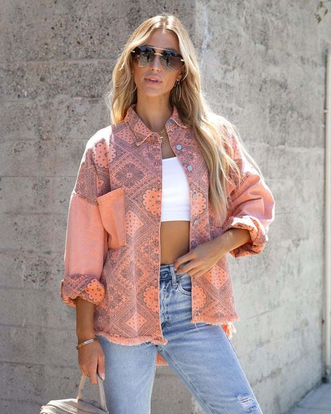 coral floral denim coats jackets for women printed drop shoulder frayed shacket blouse, Black;brown
coral floral denim coats jackets for women printed drop shoulder frayed shacket blouse, Black;brown