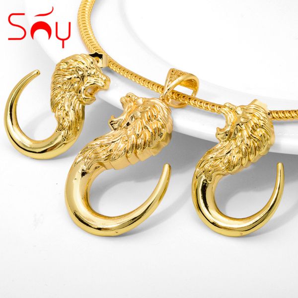 wedding jewelry sets sunny jewelry sets hip hop lion head exaggerated design earrings pendant necklace women copper gold plated 230313, Slivery;golden
wedding jewelry sets sunny jewelry sets hip hop lion head exaggerated design earrings pendant necklace women copper gold plated 230313, Slivery;golden
