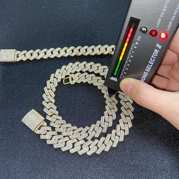 hip hop jewelry 14mm white gold iced out cuban link moissanite prong cuban chain bracelet diamond cuban bracelet, Silver
hip hop jewelry 14mm white gold iced out cuban link moissanite prong cuban chain bracelet diamond cuban bracelet, Silver