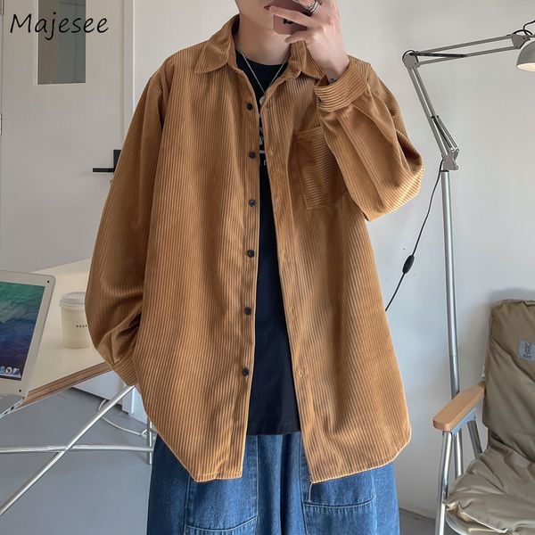 men's casual shirts shirts men retro corduroy spring casual loose all-match handsome fashion bf plus size lapel solid students arrival, White;black
men's casual shirts shirts men retro corduroy spring casual loose all-match handsome fashion bf plus size lapel solid students arrival, White;black