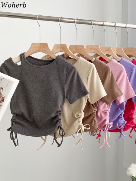 women's t-shirt woherb 15 colors o neck rib knit white crop women summer casual t shirt basic streetwear short sleeve y2k tees 230314
women's t-shirt woherb 15 colors o neck rib knit white crop women summer casual t shirt basic streetwear short sleeve y2k tees 230314
