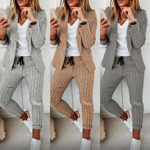 2023 new checked casual suit for women designer blazer set casual clothing ladies office business formal coats sets, White;black
2023 new checked casual suit for women designer blazer set casual clothing ladies office business formal coats sets, White;black