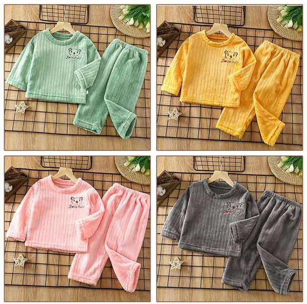 clothing sets 6m-6y children's wear set winter warm thicken boys girls long sleeve pajamas pure color casual kids home outfits pjs l230, White
clothing sets 6m-6y children's wear set winter warm thicken boys girls long sleeve pajamas pure color casual kids home outfits pjs l230, White