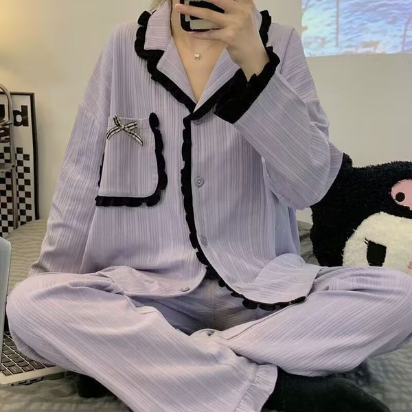 women's sleepwear sweet pajamas set full-sleeve t-shirt long pants 2piece/set summer bow pyjama big size homewear cozy plus plaid sleep, Black;red
women's sleepwear sweet pajamas set full-sleeve t-shirt long pants 2piece/set summer bow pyjama big size homewear cozy plus plaid sleep, Black;red