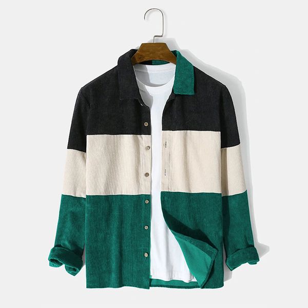 men's casual shirts charmkpr men fashion corduroy color pattern blouse casual streetwear male stitching long sleeve shirts s-2xl 23031, White;black
men's casual shirts charmkpr men fashion corduroy color pattern blouse casual streetwear male stitching long sleeve shirts s-2xl 23031, White;black