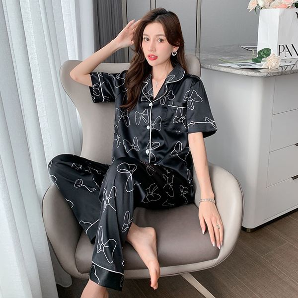 women's sleepwear 3xl-8xl plus size silk pajamas for women autumn spring short sleeve and pajama pants set ladies oversized stain sleep, Black;red
women's sleepwear 3xl-8xl plus size silk pajamas for women autumn spring short sleeve and pajama pants set ladies oversized stain sleep, Black;red